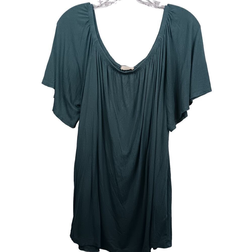 Gently Used Oddi XL Teal Off the Shoulder Short Sleeve Top